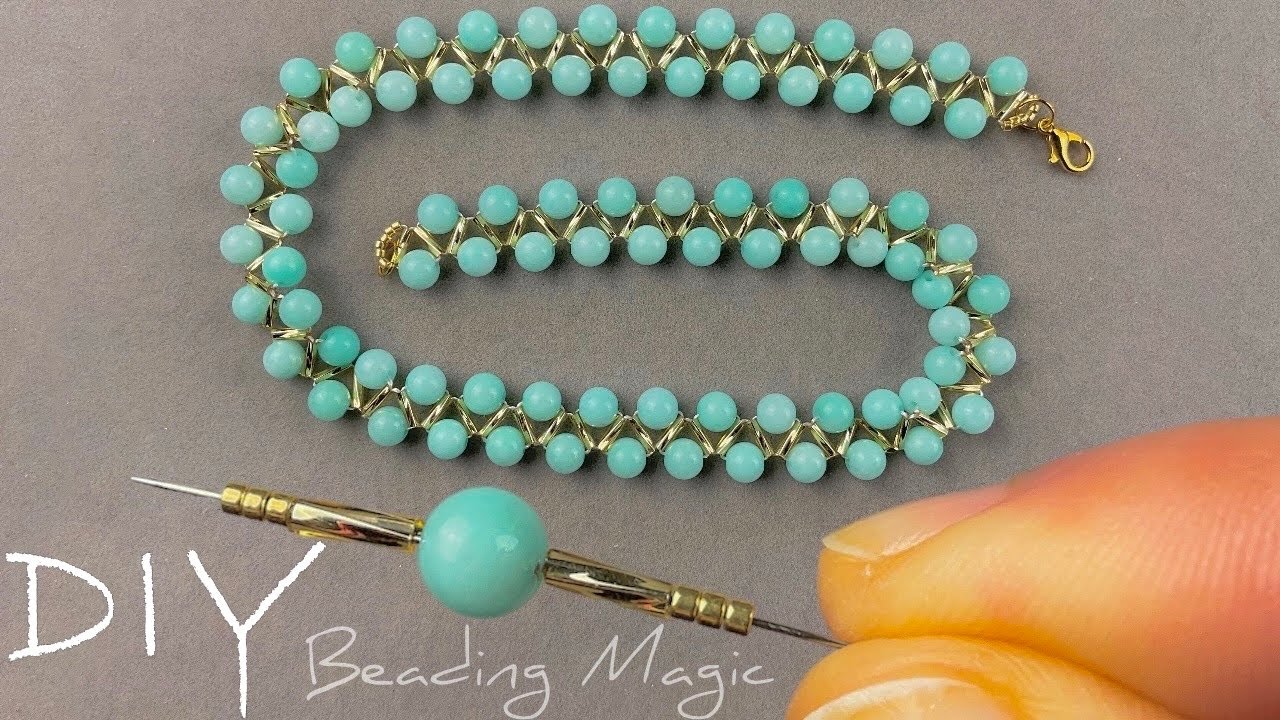 Easy Beaded Necklace Tutorial Jewelry Making with Bugle Beads