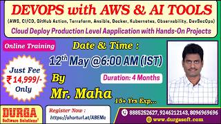 DEVOPS with AWS &amp; AI TOOLS Online Training @ DURGASOFT