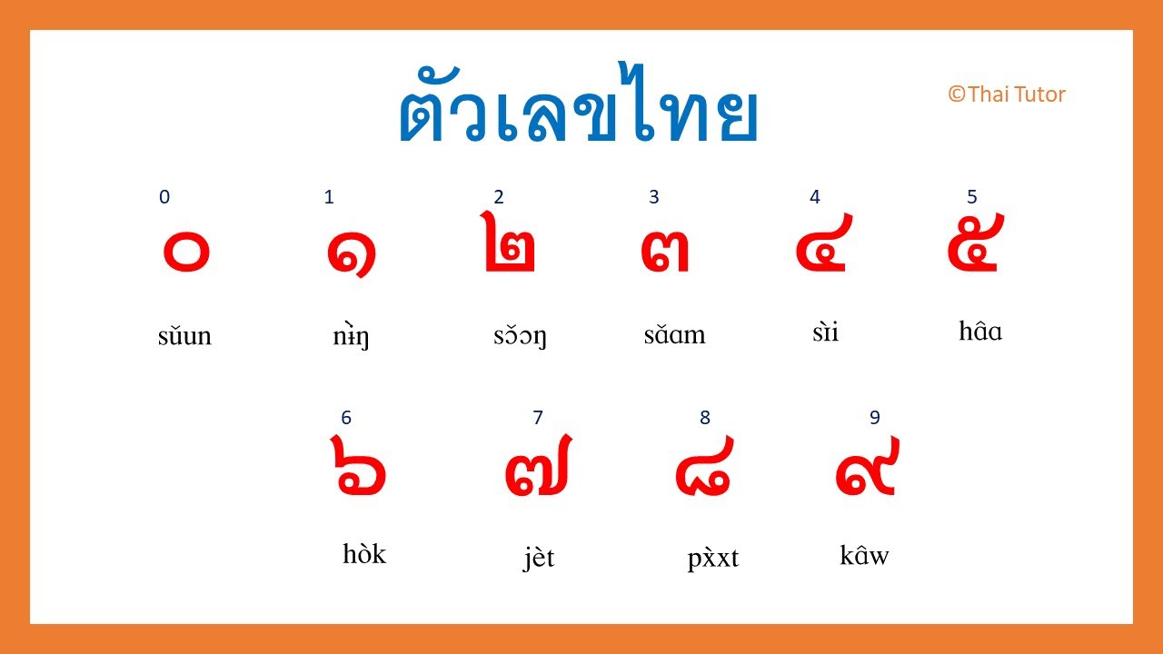 Thai Numbers ตัวเลขไทย ကိန်းဂဏန်းများ