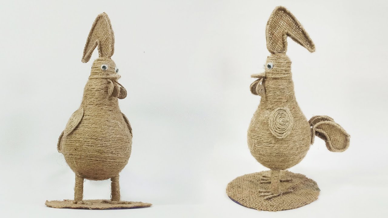 Jute Showpiece Made With Waste Bulb | Jute Craft | Crafts Junction