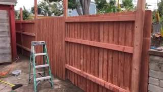Wooden fence, wood fence, red wood, between neighbors, wood work, fence, construction, crown construction, remodeling, fix, 
