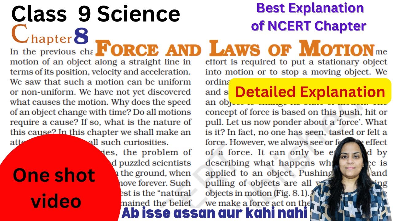 Class 9 Science Chapter 8 Force and Laws of Motion one shot | Newton's ...