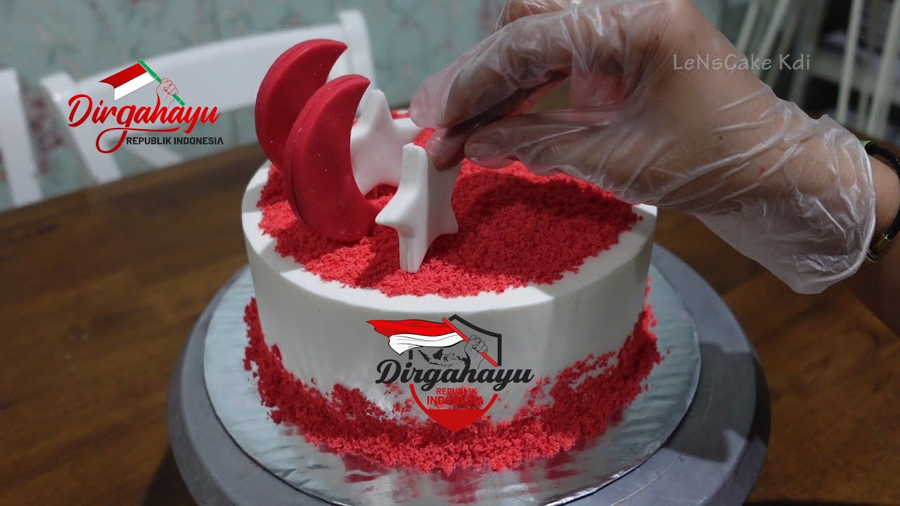 DEKORASI KUE ULANG TAHUN KEMERDEKAAN INDONESIA | SEDERHANA