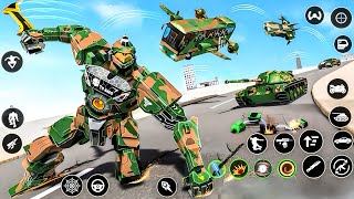 Army Robot Tank Car Bus Jet Transformation Robot Game 2026 | Fun At Military Base - Android Gameplay screenshot 2