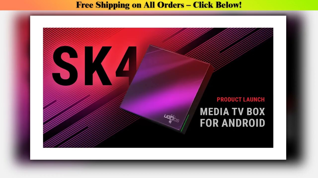 UGOOS SK4  Android 14 Smart TV BOX Amlogic S905X5M-J BT5.4 LPDDR4 4G 64G AI-SR AV1 HDR 10+ Set Top