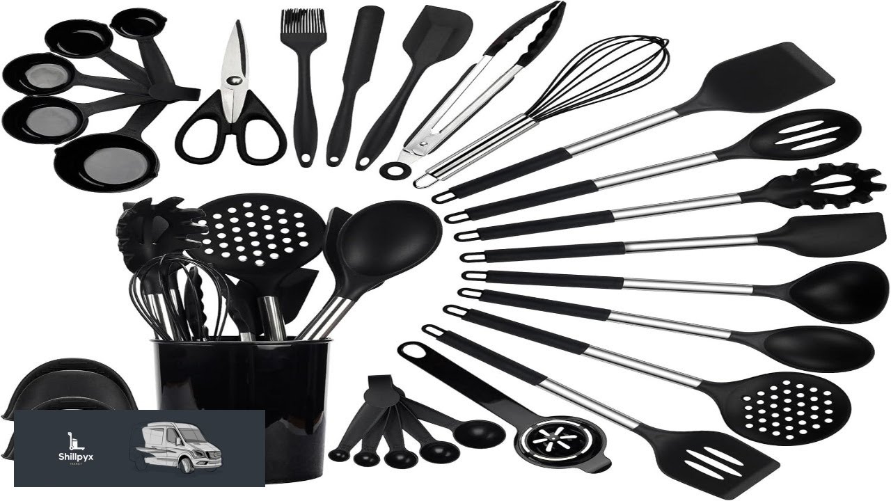 QMVESS Silicone Cooking Utensils Set 28 Pcs Non Stick Kitchen Utensils Set