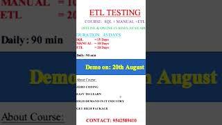 Best ETL testing in Hyderabad | Best institute for etl testing course | #nextitcareer  #startup