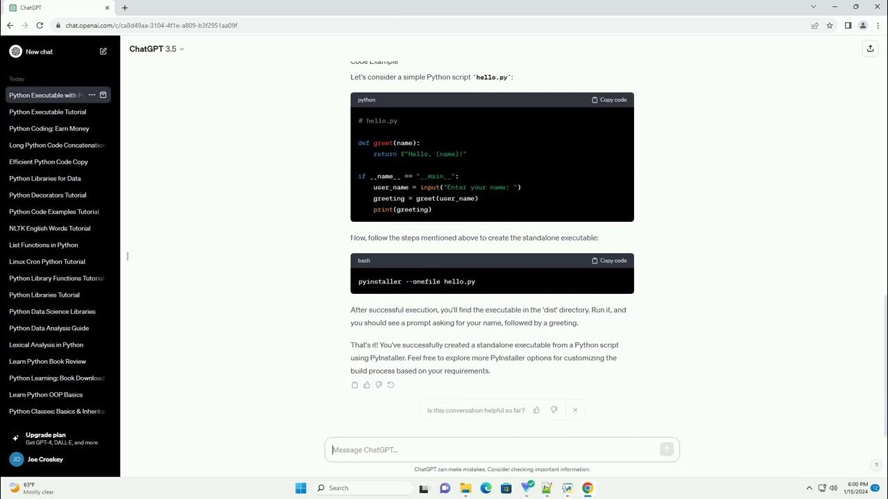 making python executable - YouTube