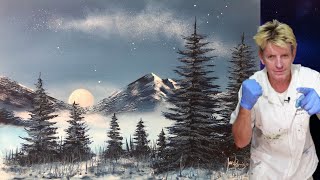 learn How to paint a misty mountain in Acrylic. #521