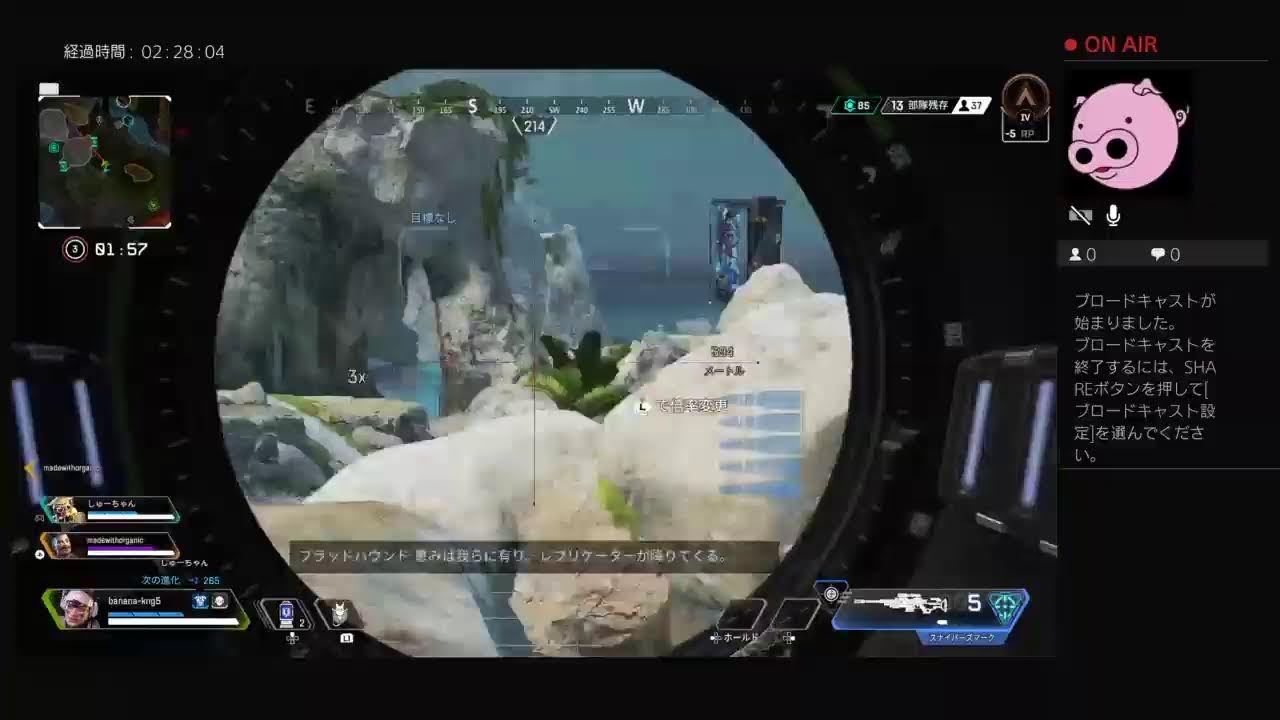 banana-kng5がPS4からブロードキャスト