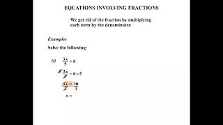 Basic Math and Pre-Algebra Tutorials: Equations Involving Fractions I