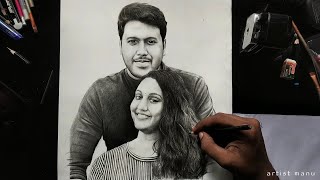 Wedding wishes to Anu & Christopher - COUPLE FACE PORTRAIT DRAWING screenshot 4