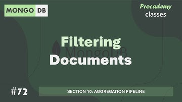 #72 Filtering Documents | Aggregation Pipeline | MongoDB Complete Course 2025