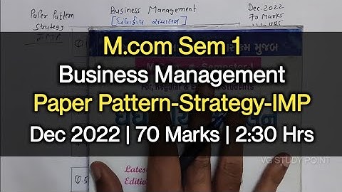 Business Management | Paper Pattern-Strategy-IMP | M.com Sem 1 | Dec 2022