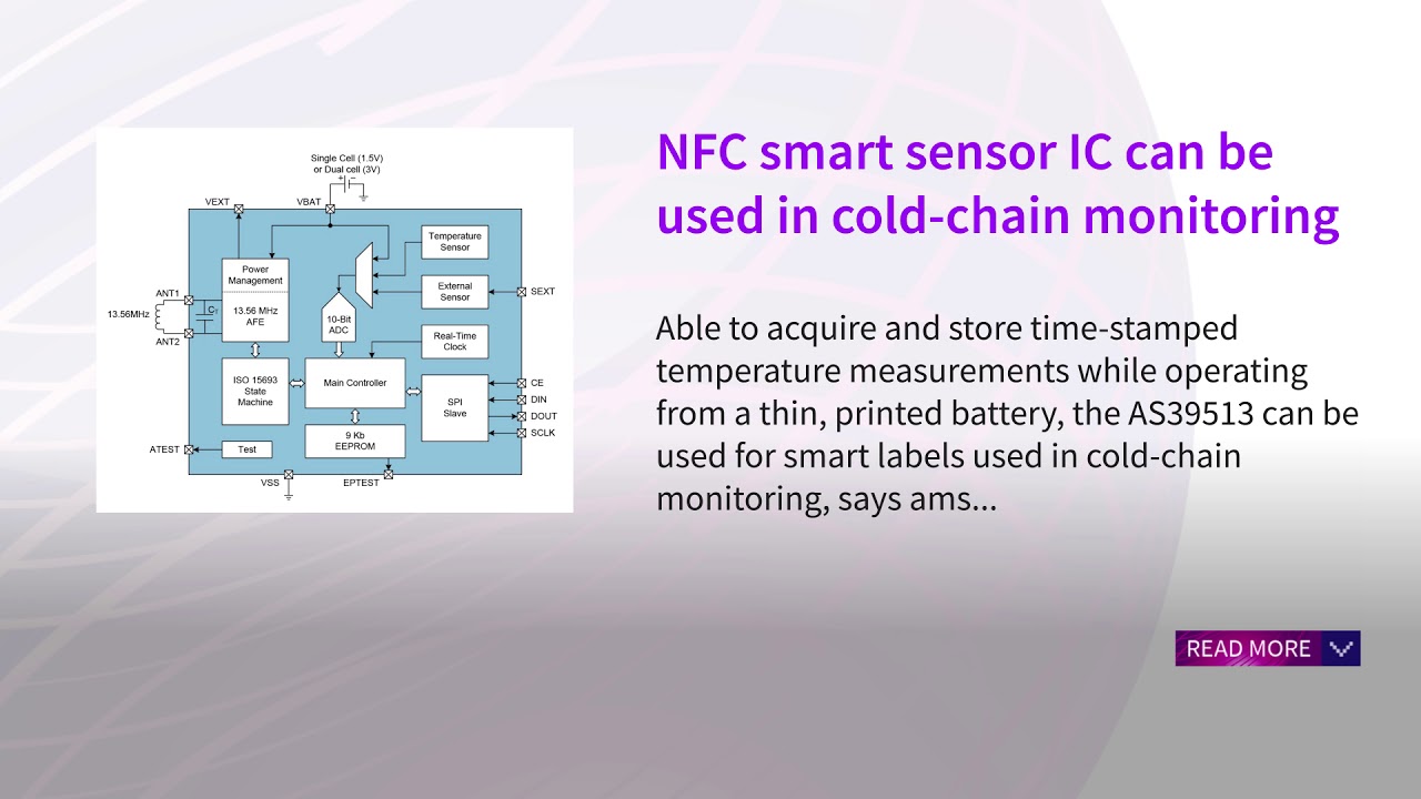 NFC smart sensor IC can be used in cold-chain monitoring - YouTube