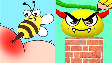 DRAW TO SMASH : Logic Puzzle vs HELP ME TRICKY PUZZLE - ASMR Mobile Games,New UPDATE,Part#2.