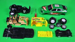 Assemble Toy Vehicles, Green Sports, Military Jeep Car, Popcorn Selling Car  | Toy Vehicles Attached