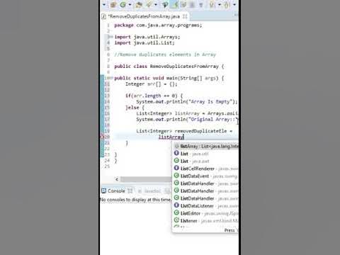 Remove Duplicate Element in an Array BY JAVA DEVELOPERS #shorts # ...