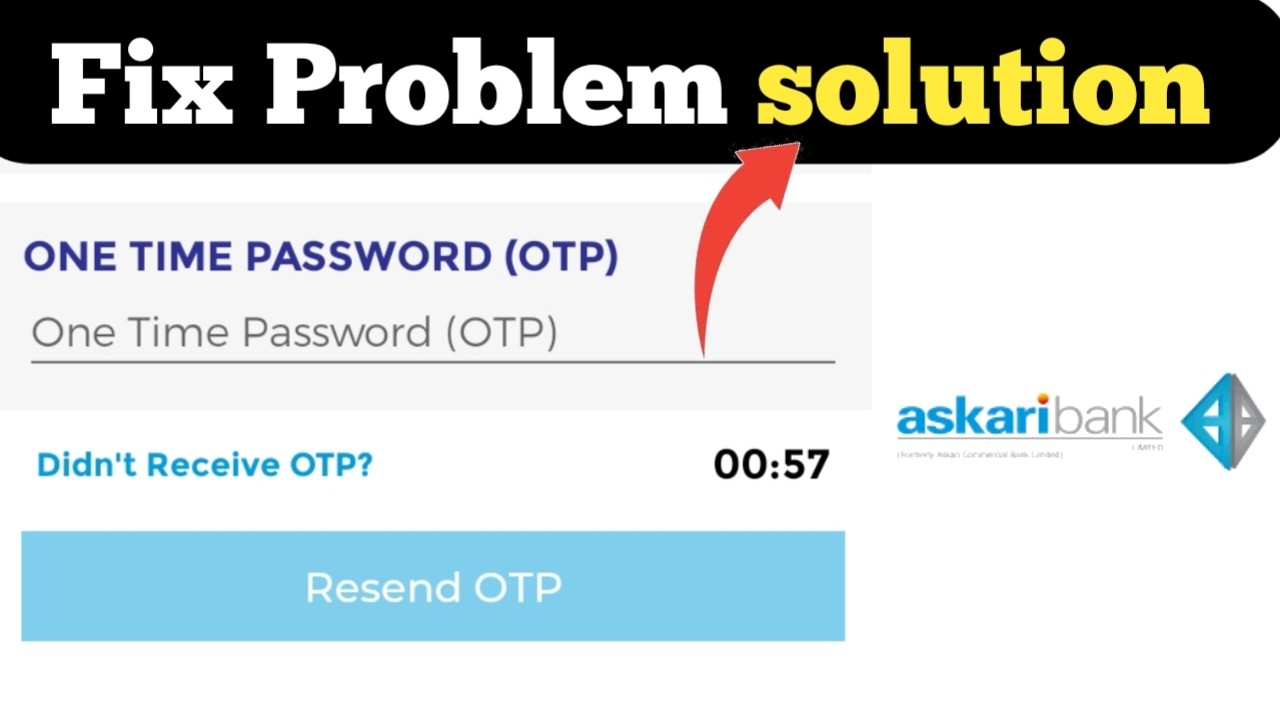 Askari mobile App verification OTP Not Received Problem Solution | How ...