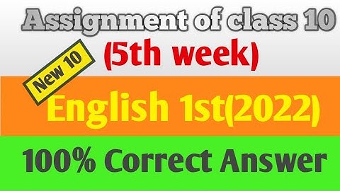 Assignment of class 10 English 1st  5th week//  ইংরেজি এসাইনমেন্ট // ৫ তম সপ্তাহ