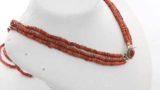 Download Lagu Bloedkoraal Collier Met Drie Strengen En Een Gouden Slot 14 Krt MP3