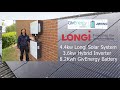 4.4kw Longi Solar System, 3.6kw GivEnergy Hybrid Inverter & 8.2Kwh GivEnergy Battery storage system.