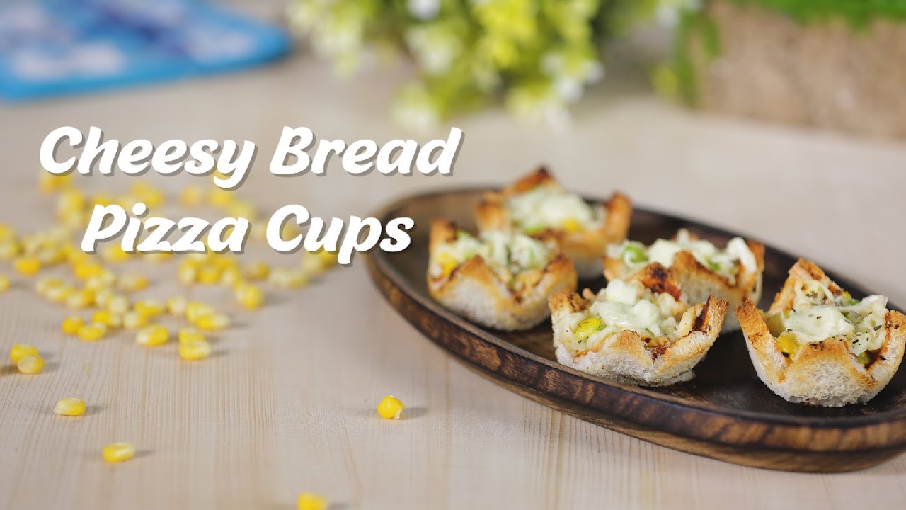 Cheesy Bread Pizza Cup | Bread Pizza Recipe | Pizza Cup Recipe | Easy Kids Snacks Recipes | India Food Network
