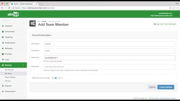 Aimtell - Adding a Team Member