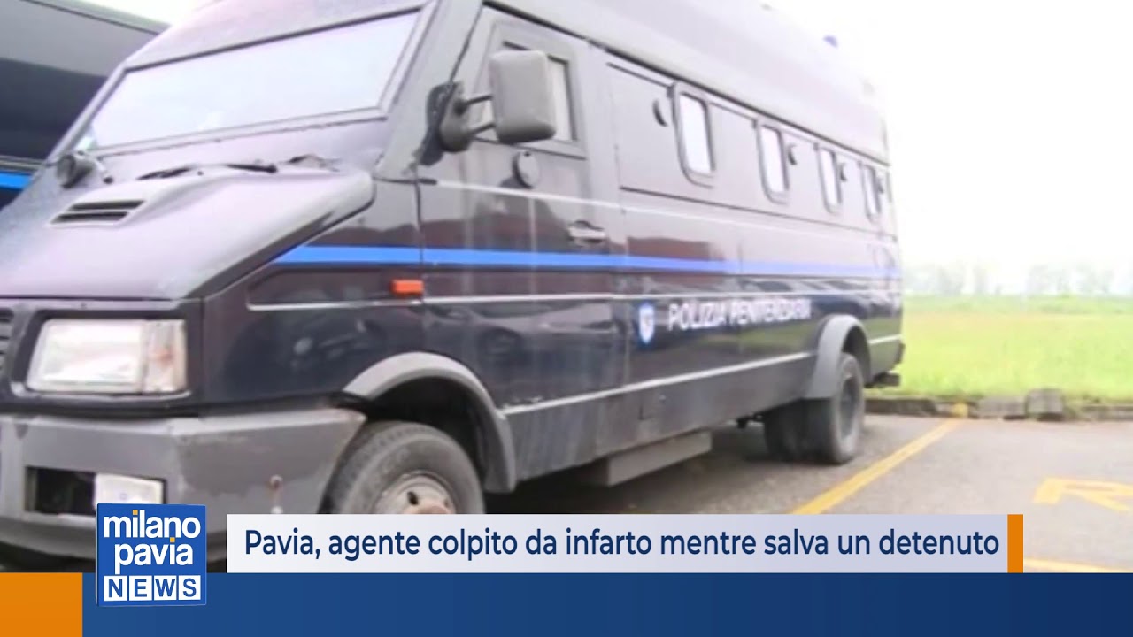 Pavia, agente colpito da infarto mentre salva un detenuto - YouTube