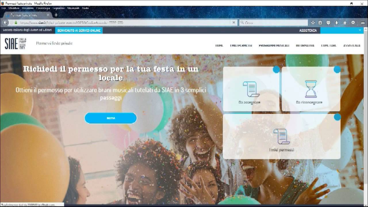 Tutorial per ottenere il permesso siae online per matrimoni ... Permesso online