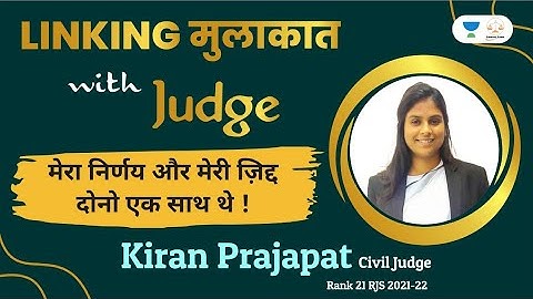 Toppers Talk | Rank 21 | Kiran Prajapat | RJS Civil Judge 2022 | Linking Laws | Tansukh Paliwal