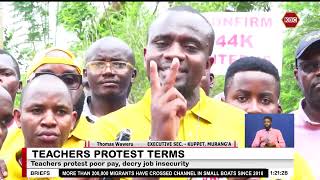 Teachers in Murang'a protest poor pay, decry job insecurity