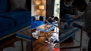 Stunning Floral Resin Coffee Table DIY 😱 #diytable #shorts