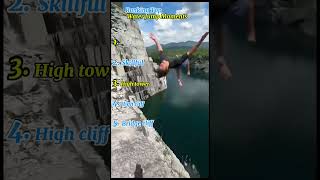 Ranking high cliff water jump. #shorts