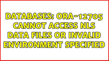 Databases: ora-12705 cannot access NLS data files or invalid environment specified