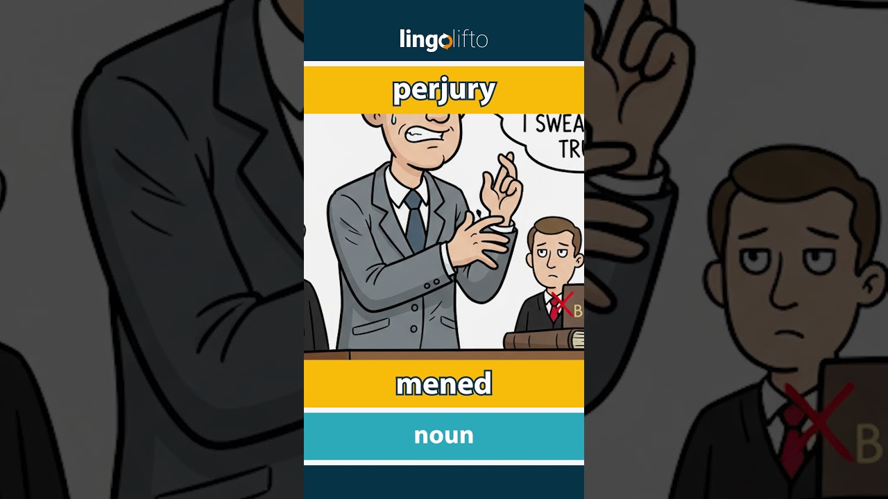 🇬🇧🇳🇴 perjury - mened : learn English : la oss l&aelig;re engelsk : vocabulary builder