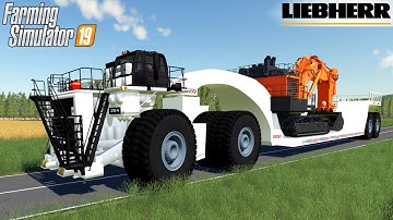 Farming Simulator 19 - LIEBHERR + MEGATRAILER Transportation Of An Oversized Super Heavy Excavator