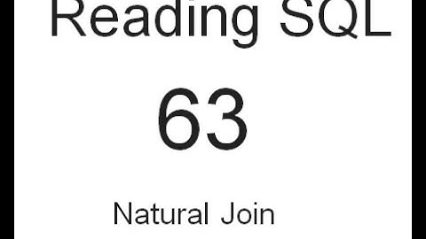 Natural Join: SQL Tutorial 63