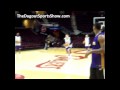 La laker adam morrison hits a half court shot after practice