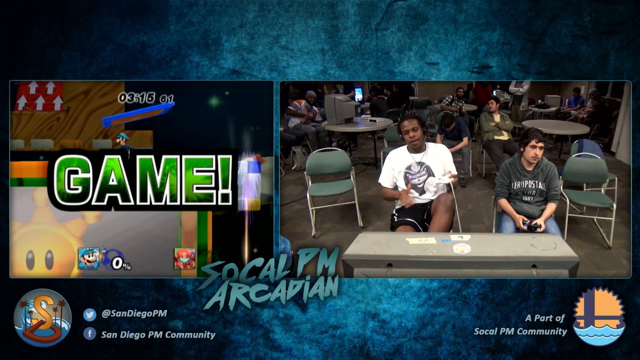 SoCal PM Arcadian 7 - Blub (Luigi) vs. Txukasa (Samus) - Top 24 Grand Finals Set 1 - Project M