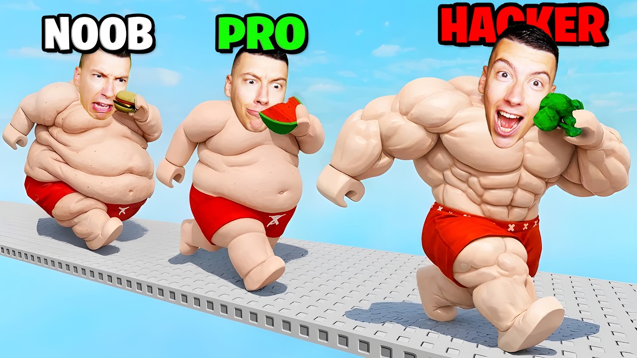 LA MEILLEURE ÉVOLUTION De GROS à MUSCLÉ sur -1 KG par SECONDE sur Roblox !