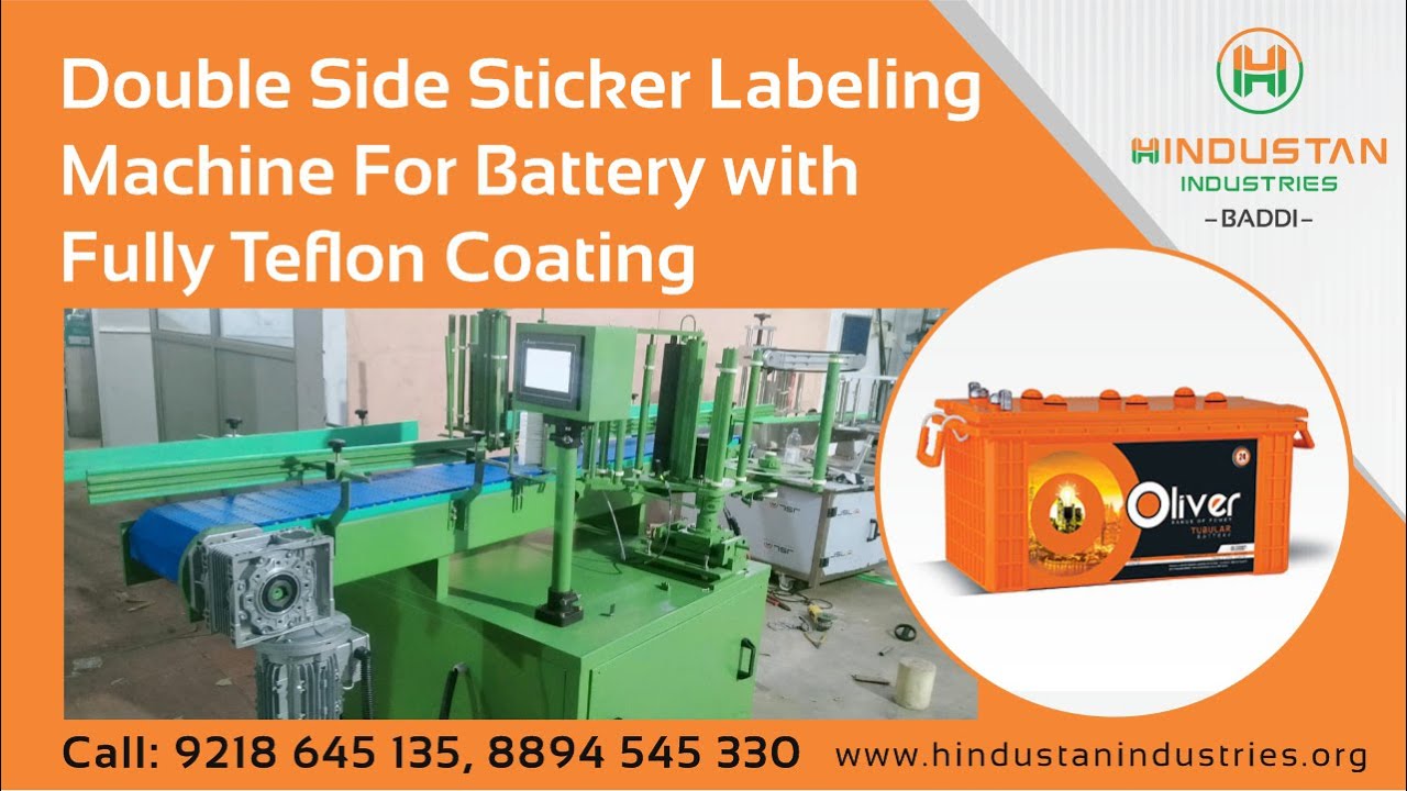Automatic Double Side Sticker Labeling Machine For Battery - YouTube