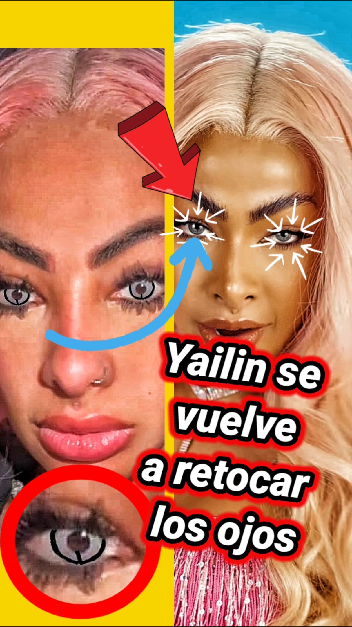 Yailin se vuelve a retocar los ojos. #yailinlamásviral