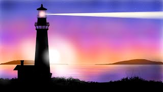 How to easy paint a lighthouse beach TUTORIAL step by step screenshot 2