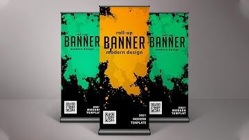 How to Make Creative Roll up Banner Design In Photoshop - Standee Banner