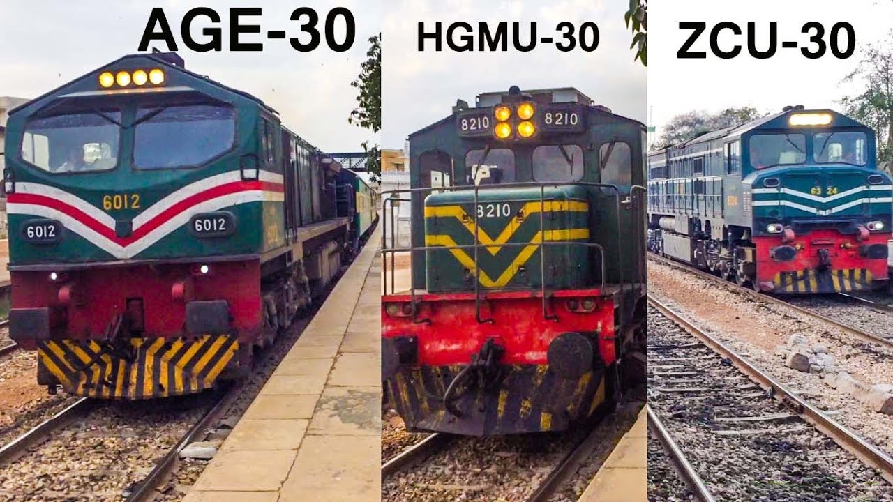 Three Big Boys Of Pakistan Railways Fleet Age 30 Hgmu 30 Zcu 30 Locomotives Leading Trains Youtube