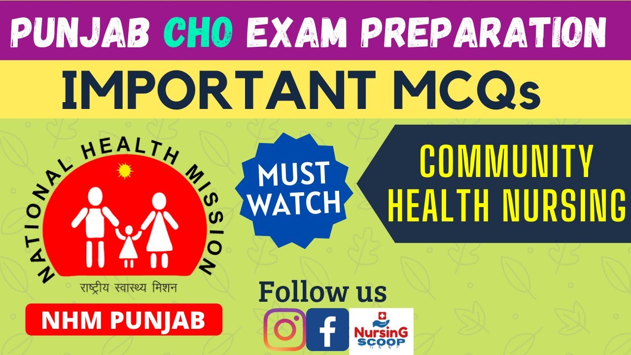 CHO Punjab Exam Preparation Most Important MCQs Community Health Nursing BFUHS Must Watch
