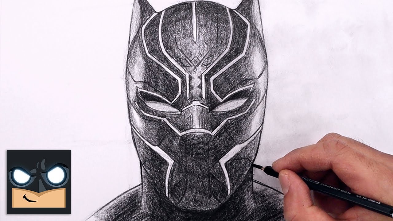 How To Draw Black Panther | Sketch Tutorial - YouTube