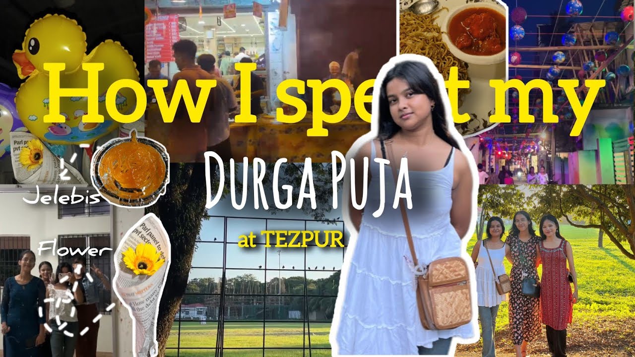 Durga Puja in tezpur | pandal hopping, food, Assignments, Fun😌 #durgapuja