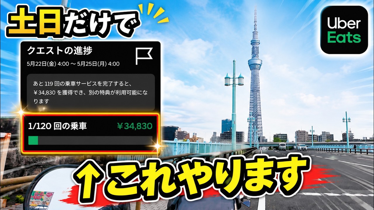 その他 uber Insane Challenge] Can I Complete 120 Uber Eats Deliveries in Just